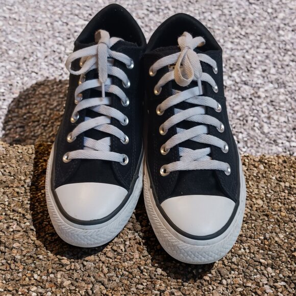Vintage Y2K Converse Black & White Low Top Lace Up Skateboarding Shoes Size 9 - Picture 2 of 13